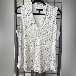 White House Black Market Black and White Sleeveless Top
